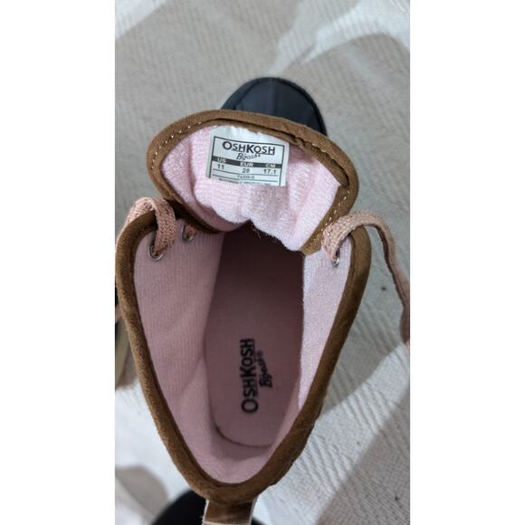OshKosh Bgosh Toddler Girl's Lace Up Duck Boots Rain Boots Brown & Blue Size 11 - Picture 5 of 5